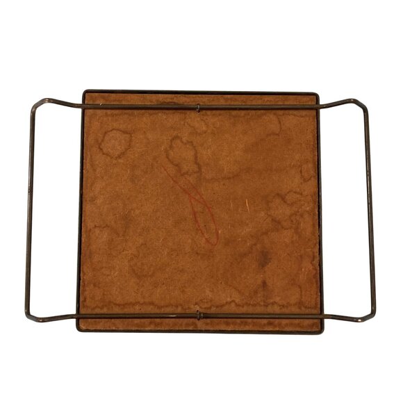 Vintage Blue And White Mosaic Tile Trivet Hot Plate Metal Frame - Picture 3 of 4